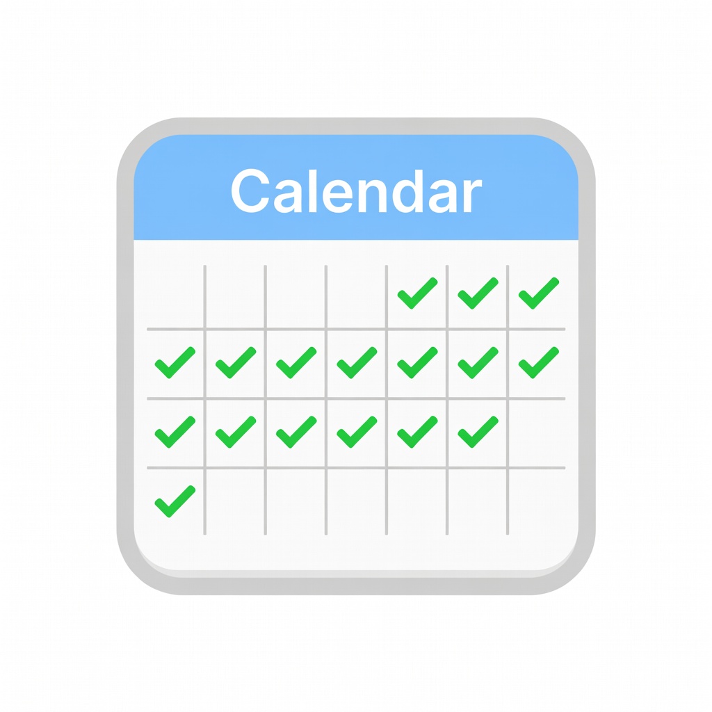 Habit tracking calendar