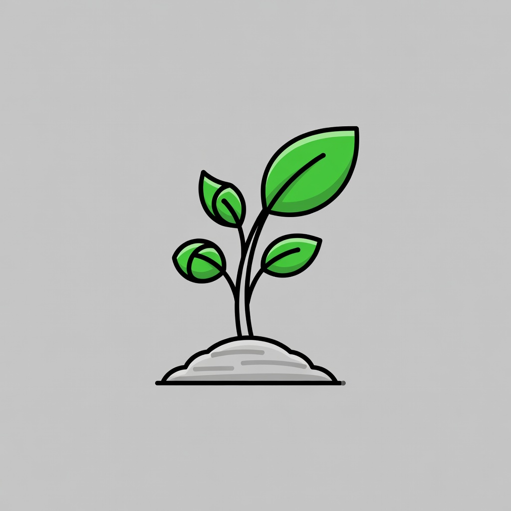 A green plant growing symbolizing habit growth and progress