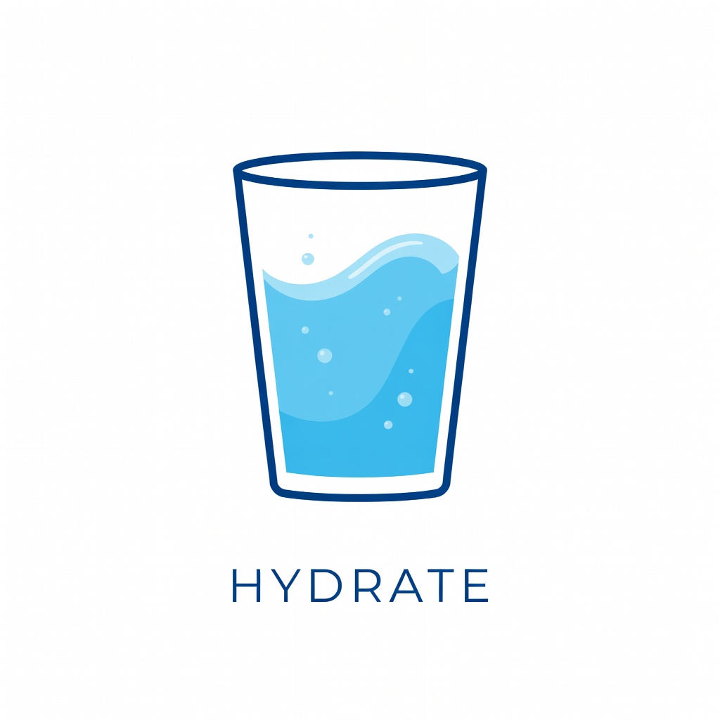 Glass of water representing hydration as a daily habit